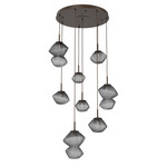 Mesa Round Multi Light Pendant - Flat Bronze / Mesa Smoke