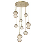 Mesa Round Multi Light Pendant - Gilded Brass / Mesa Amber