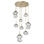 Mesa Round Multi Light Pendant - Gilded Brass / Mesa Clear