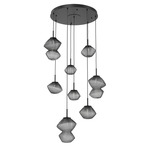 Mesa Round Multi Light Pendant - Matte Black / Mesa Smoke