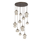 Mesa Round Multi Light Pendant - Flat Bronze / Mesa Amber