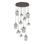 Mesa Round Multi Light Pendant - Flat Bronze / Mesa Clear