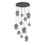 Mesa Round Multi Light Pendant - Flat Bronze / Mesa Smoke
