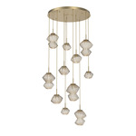 Mesa Round Multi Light Pendant - Gilded Brass / Mesa Amber