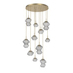Mesa Round Multi Light Pendant - Gilded Brass / Mesa Clear