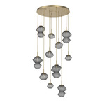 Mesa Round Multi Light Pendant - Gilded Brass / Mesa Smoke