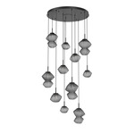 Mesa Round Multi Light Pendant - Matte Black / Mesa Smoke