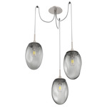 Meteo Swag Multi Light Pendant - Beige Silver / Smoke