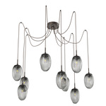Meteo Swag Multi Light Pendant - Flat Bronze / Smoke