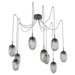 Meteo Swag Multi Light Pendant - Matte Black / Smoke
