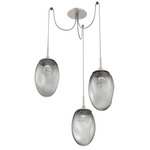 Meteo Gem Swag Multi Light Pendant - Beige Silver / Smoke Zircon