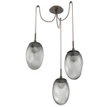Meteo Gem Swag Multi Light Pendant - Flat Bronze / Smoke Floret