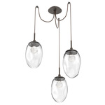 Meteo Gem Swag Multi Light Pendant - Flat Bronze / Clear Zircon
