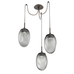 Meteo Gem Swag Multi Light Pendant - Flat Bronze / Smoke Zircon