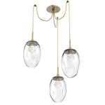 Meteo Gem Swag Multi Light Pendant - Gilded Brass / Clear Zircon