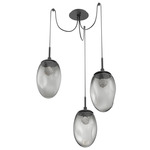 Meteo Gem Swag Multi Light Pendant - Matte Black / Smoke Floret