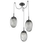 Meteo Gem Swag Multi Light Pendant - Matte Black / Smoke Zircon