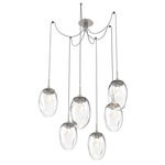 Meteo Gem Swag Multi Light Pendant - Beige Silver / Clear Zircon