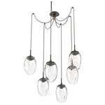 Meteo Gem Swag Multi Light Pendant - Flat Bronze / Clear Zircon