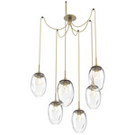 Meteo Gem Swag Multi Light Pendant - Gilded Brass / Clear Zircon