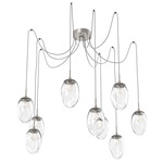 Meteo Gem Swag Multi Light Pendant - Beige Silver / Clear Zircon