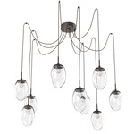 Meteo Gem Swag Multi Light Pendant - Flat Bronze / Clear Floret