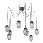 Meteo Gem Swag Multi Light Pendant - Flat Bronze / Smoke Geo