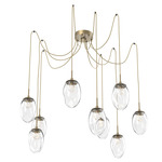 Meteo Gem Swag Multi Light Pendant - Gilded Brass / Clear Zircon