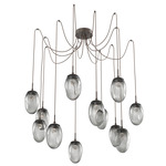 Meteo Gem Swag Multi Light Pendant - Flat Bronze / Smoke Floret