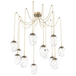 Meteo Gem Swag Multi Light Pendant - Gilded Brass / Clear Geo