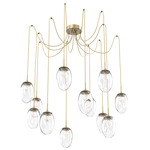 Meteo Gem Swag Multi Light Pendant - Gilded Brass / Clear Zircon