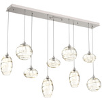 Misto Linear Multi Light Pendant - Beige Silver / Optic Amber