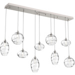 Misto Linear Multi Light Pendant - Beige Silver / Optic Clear
