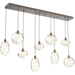 Misto Linear Multi Light Pendant - Flat Bronze / Optic Amber
