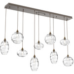 Misto Linear Multi Light Pendant - Flat Bronze / Optic Clear
