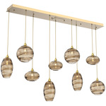 Misto Linear Multi Light Pendant - Gilded Brass / Optic Bronze