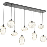 Misto Linear Multi Light Pendant - Matte Black / Optic Amber