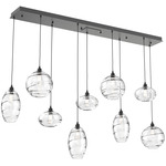 Misto Linear Multi Light Pendant - Matte Black / Optic Clear