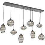 Misto Linear Multi Light Pendant - Matte Black / Optic Smoke