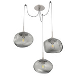 Nova Swag Multi Light Pendant - Beige Silver / Smoke