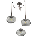 Nova Swag Multi Light Pendant - Flat Bronze / Smoke