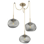 Nova Swag Multi Light Pendant - Gilded Brass / Smoke