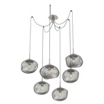 Nova Swag Multi Light Pendant - Beige Silver / Smoke