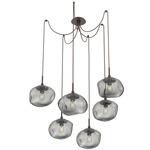 Nova Swag Multi Light Pendant - Flat Bronze / Smoke
