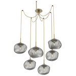Nova Swag Multi Light Pendant - Gilded Brass / Smoke