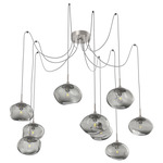 Nova Swag Multi Light Pendant - Beige Silver / Smoke