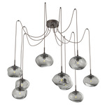Nova Swag Multi Light Pendant - Flat Bronze / Smoke