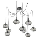 Nova Swag Multi Light Pendant - Matte Black / Smoke