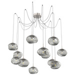 Nova Swag Multi Light Pendant - Beige Silver / Smoke