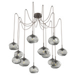 Nova Swag Multi Light Pendant - Flat Bronze / Smoke